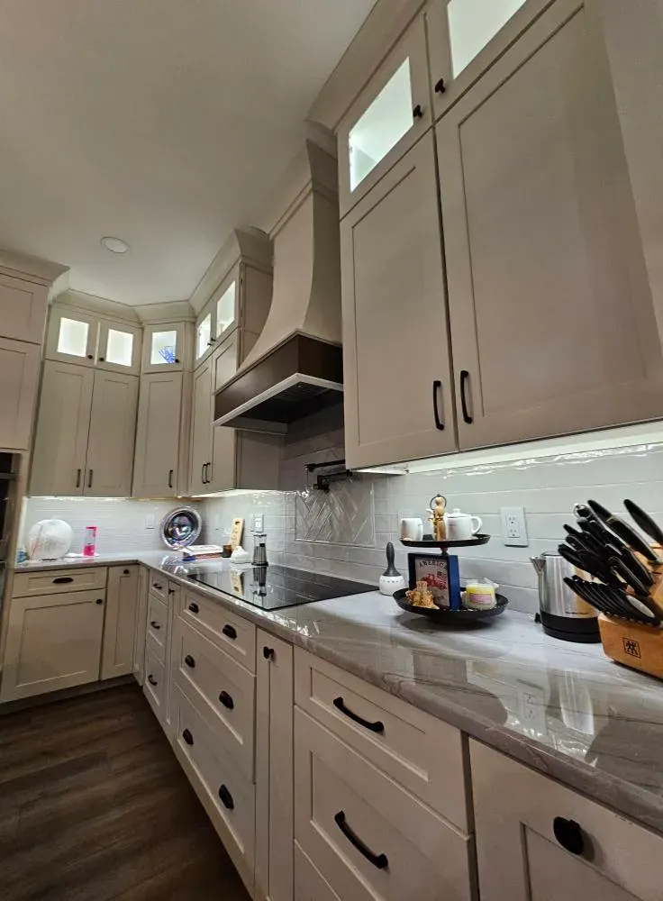 Kitchen with under-cabinet lighting