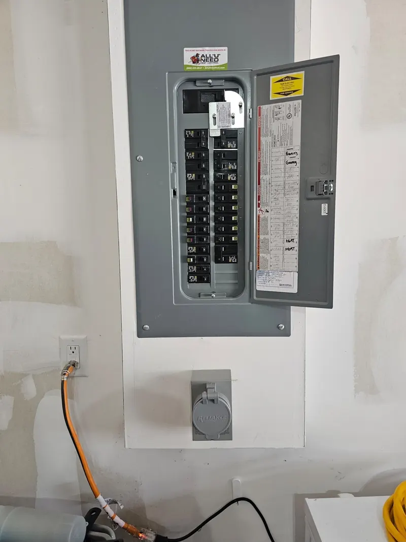 Open residential breaker panel