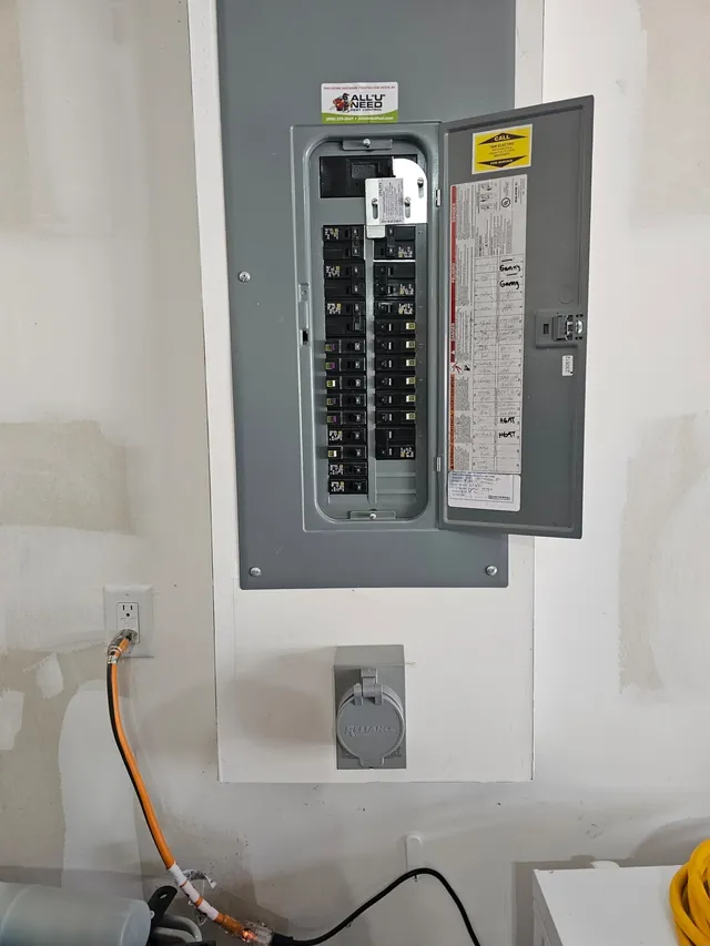 Open residential breaker panel